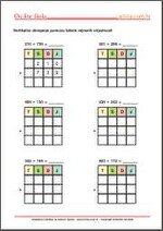 Radni listić iz matematike Zbrajanje do 1000 - listići matematika 3. razred OŠ