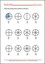 Radni listić iz matematike Učimo razlomke - Slikovni prikazi - matematika 5. razred