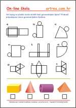 Radni listić iz matematike Geometrijska tijela i plaštevi - 7. razred