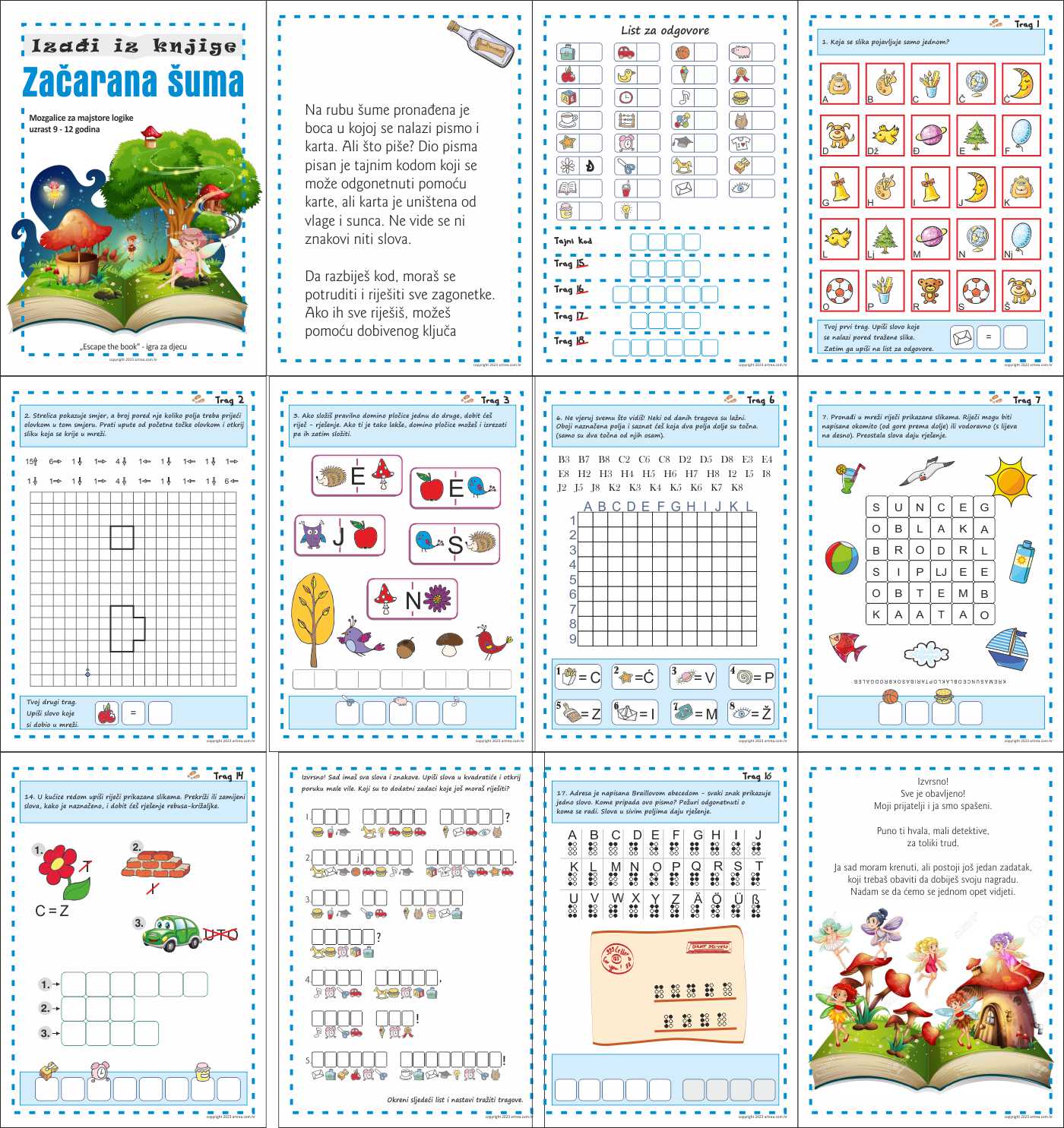 Izađi iz knjige - Začarana šuma - "Escape Book" igra za djecu u obliku logičkih mozgalica
