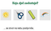 Koja riječ nedostaje na početku - Online igra Koja riječ nedostaje na početku - Online igra za učenje čitanja s razumijevanjem