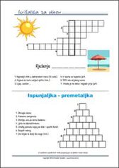 Ljeto Premetaljka / Križaljka za djecu Besplatna križaljka i premetaljka za djecu - Ispiši listić