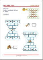 Radni listić iz matematike Piramide - Brojevni zid - Djelitelji i višekratnici - Matematika 5. razred
