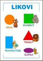 Memento - Geometrijski likovi Učimo likove - listić za predškolski uzrast