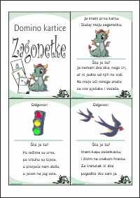 Zagonetke - Domino kartice Zagonetke za djecu - Domino kartice sa zabavnim zagonetkama