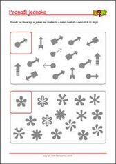 Spoji parove - PDF listići za djecu Pronađi jednake slike! - radni listići za percepciju i koncentraciju za djecu