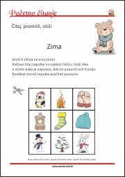Zima - Igra logike i čitanja s razumijevanjem - Početno čitanje, koncentracija i kritičko promišljanje