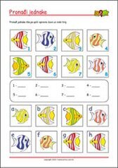 Pronađi parove - PDF listići za djecu Spoji jednake slike! - radni listići za percepciju i koncentraciju za djecu